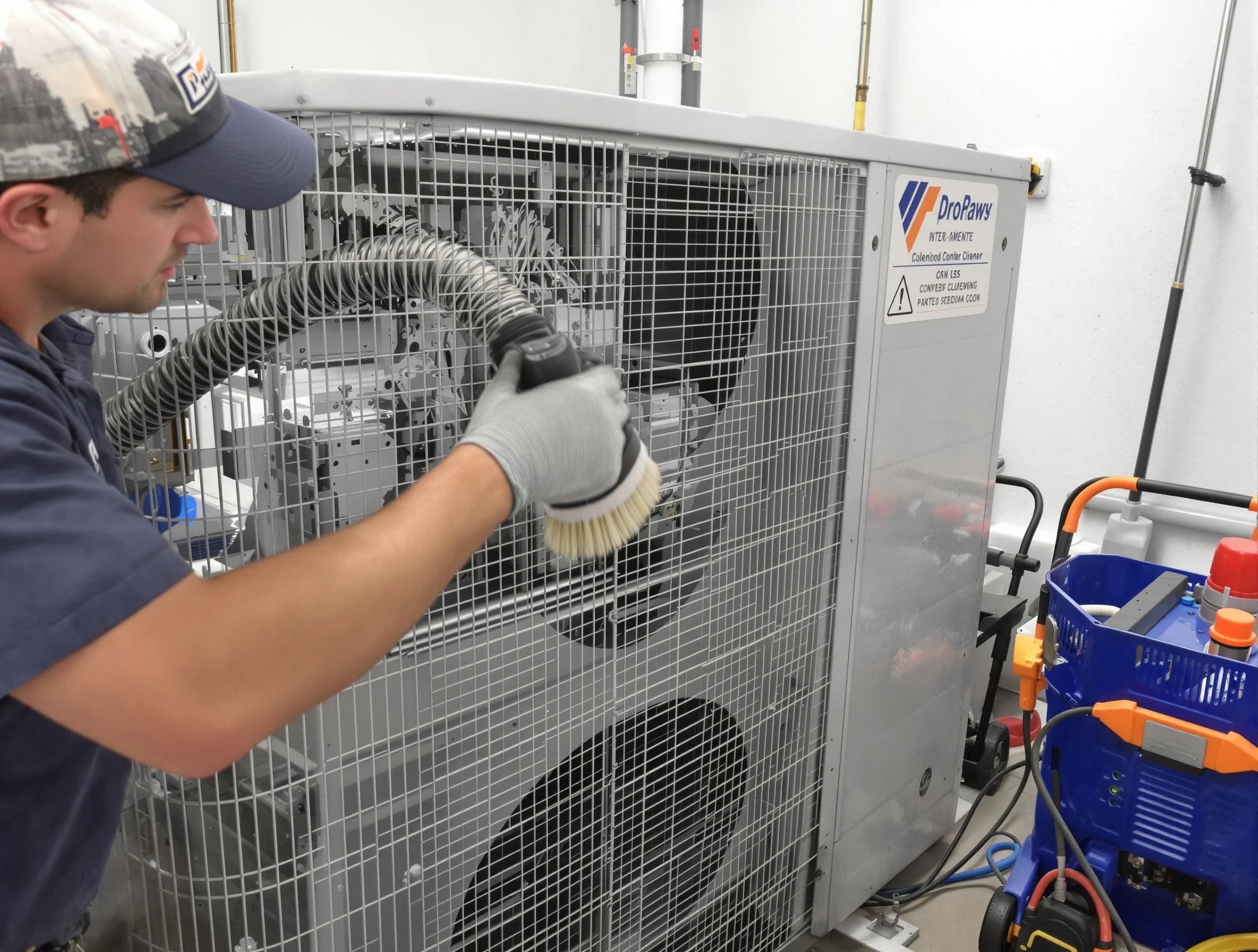 Woodlake Air Duct Cleaning specialist performing precision AC coil cleaning for improved system performance in Woodlake
