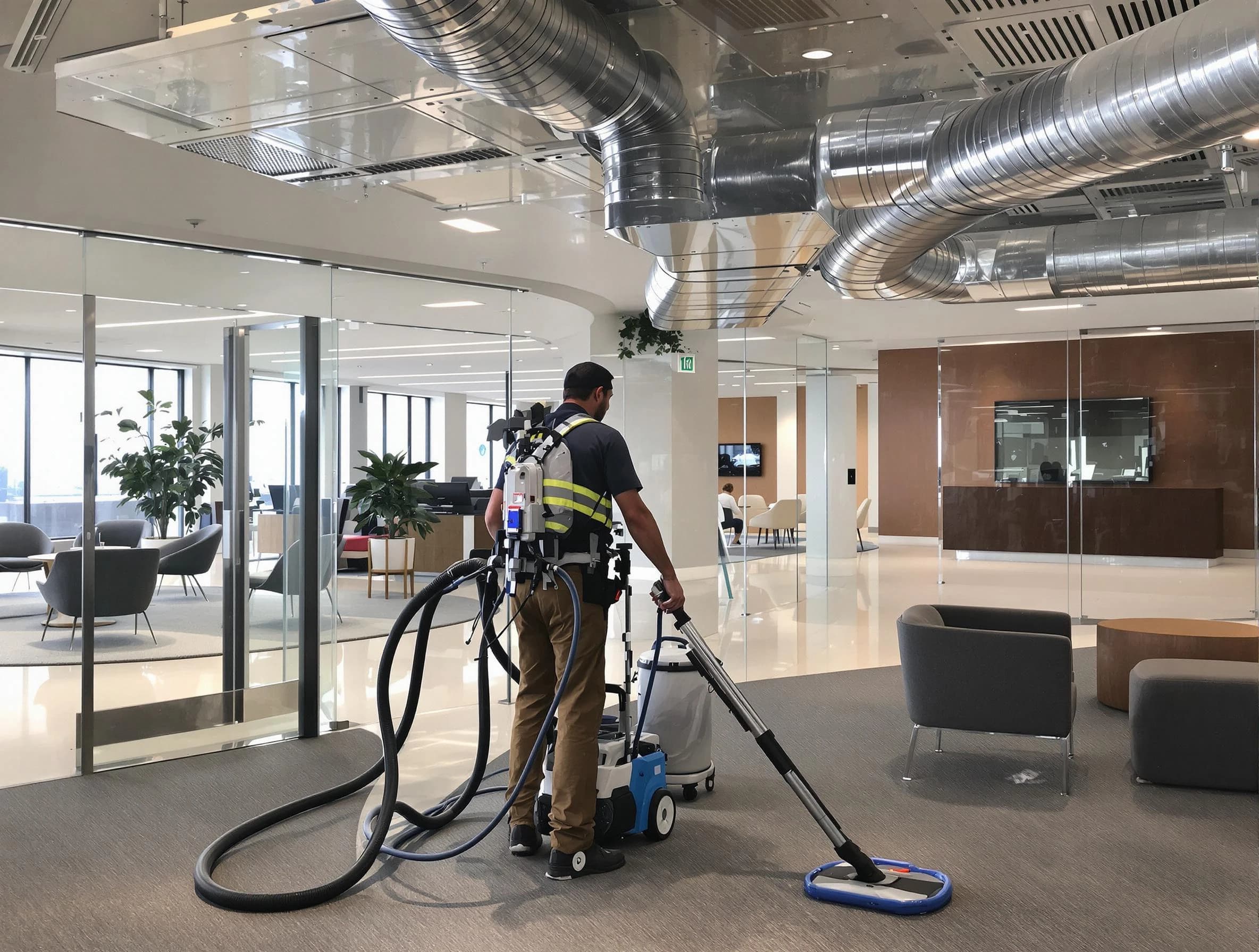 Commercial duct cleaning service by Woodlake Air Duct Cleaning in Woodlake