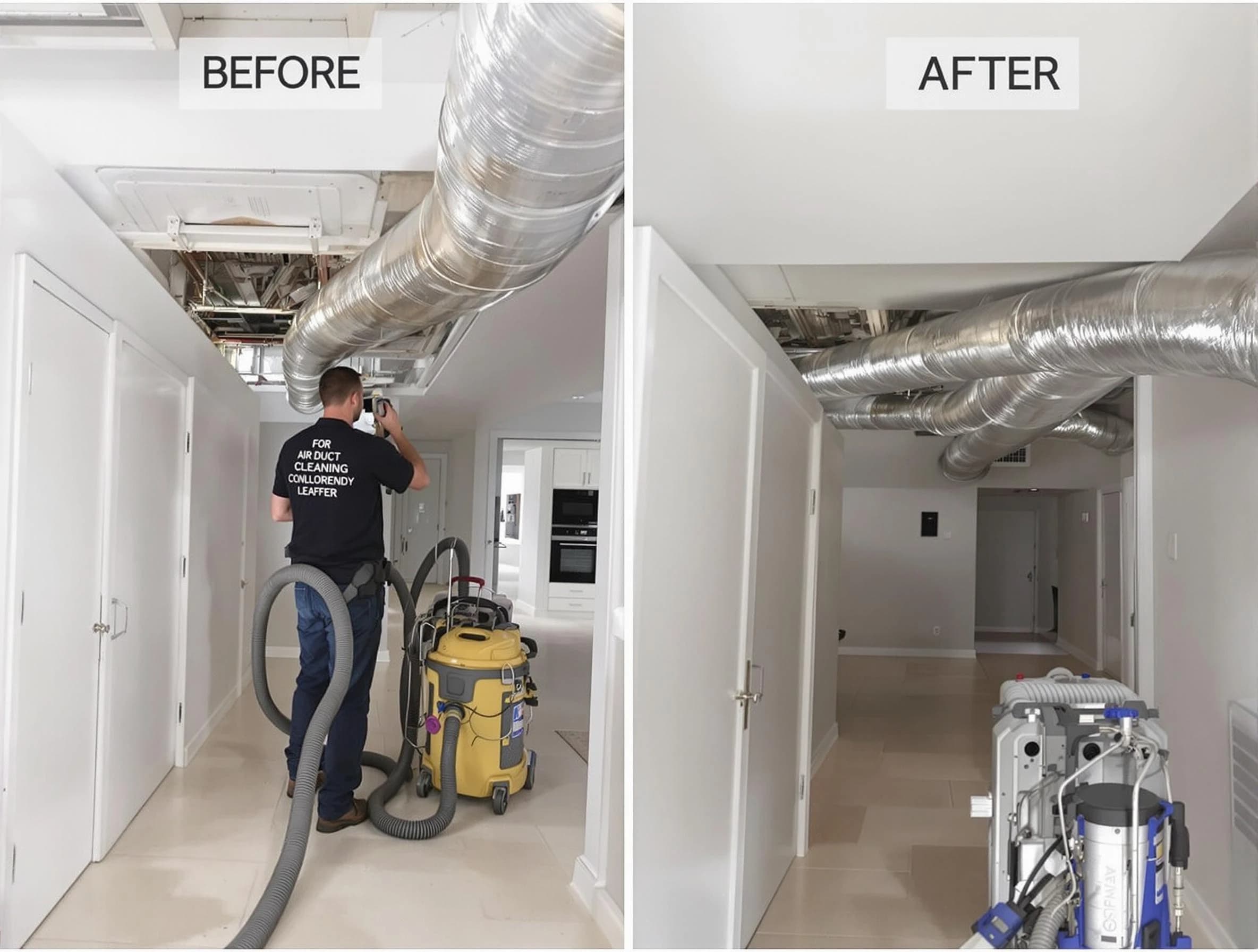 Woodlake Air Duct Cleaning professional performing thorough air duct cleaning in Woodlake