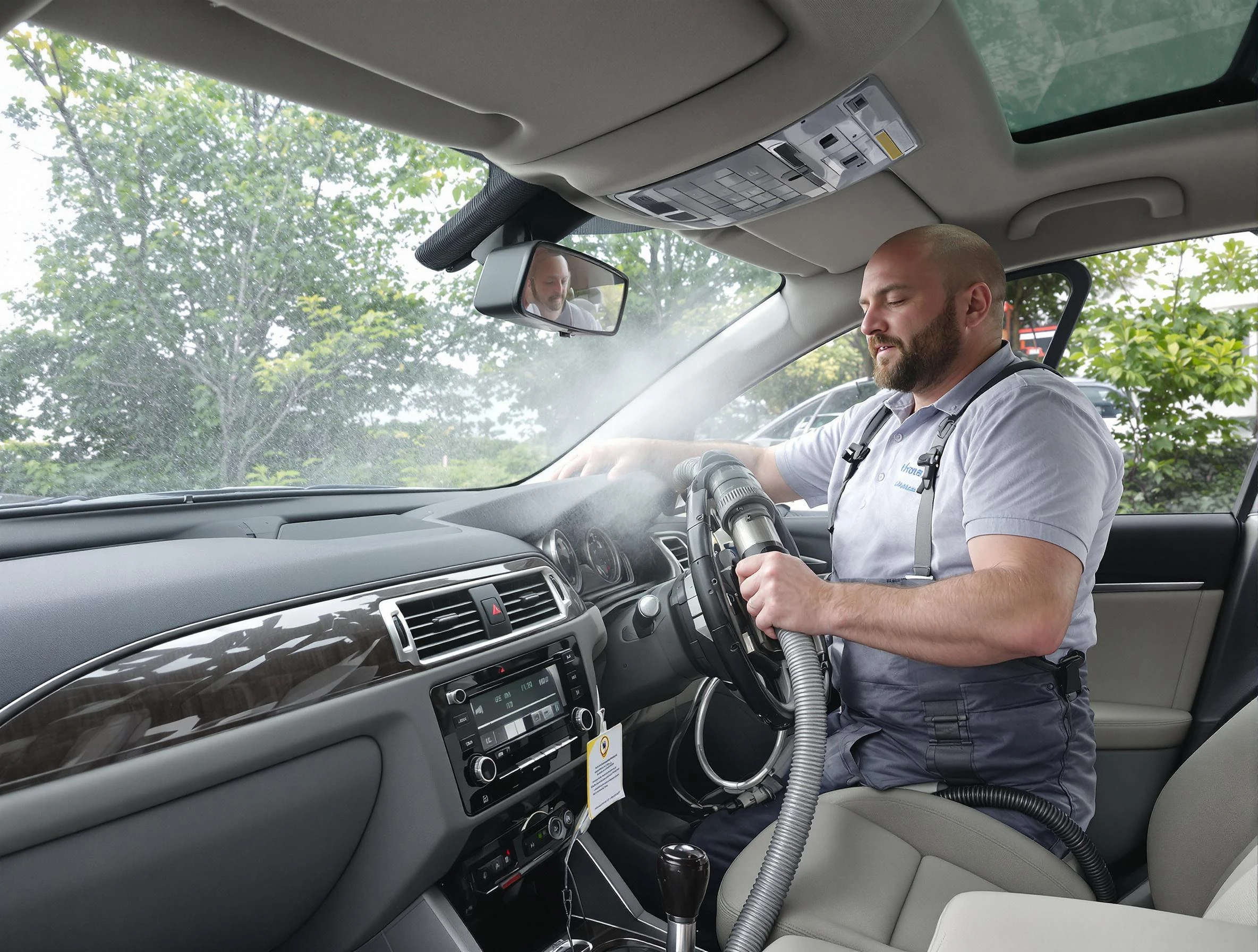 Woodlake Air Duct Cleaning specialist performing professional car duct cleaning in Woodlake