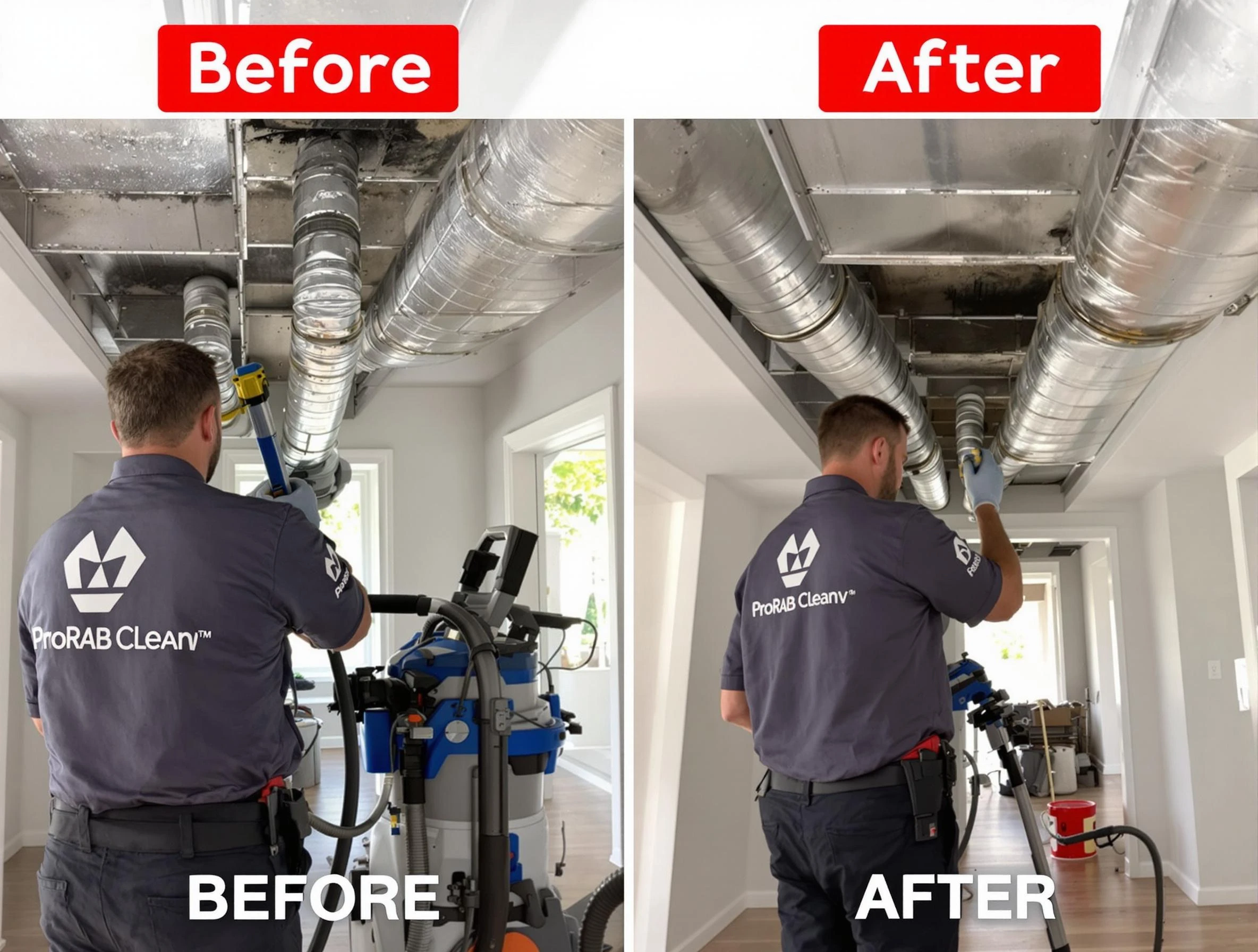 Woodlake Air Duct Cleaning expert performing thorough residential duct cleaning in a Woodlake home